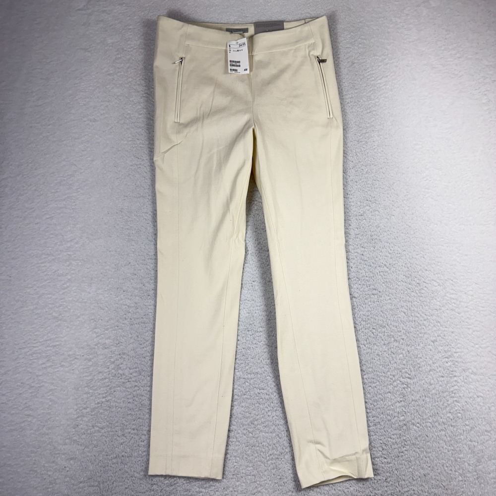 H&M Vintage Women’s Slim Fit Dress Pants Beige Trousers 8 (30x27) Office Work